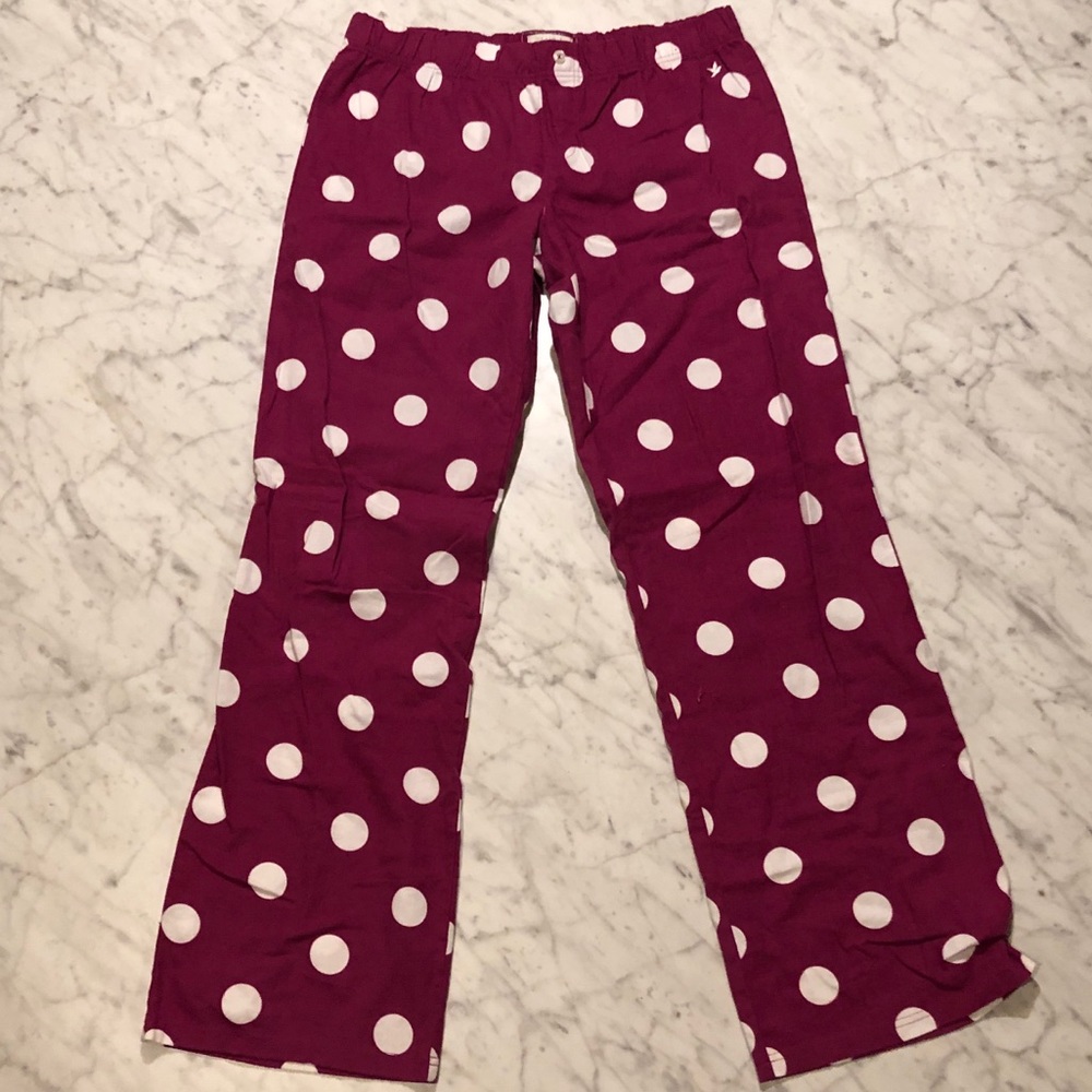 aerie Plum Polka Dot Pajama Pants - White Dots